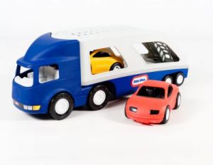LT Ciężarówka Laweta z Samochodami -niebieska