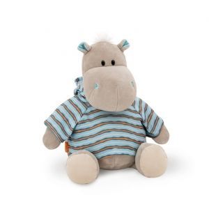 Przytulanka Hipopotam Po w pasiastej bluzie 15cm NIEB #T1
